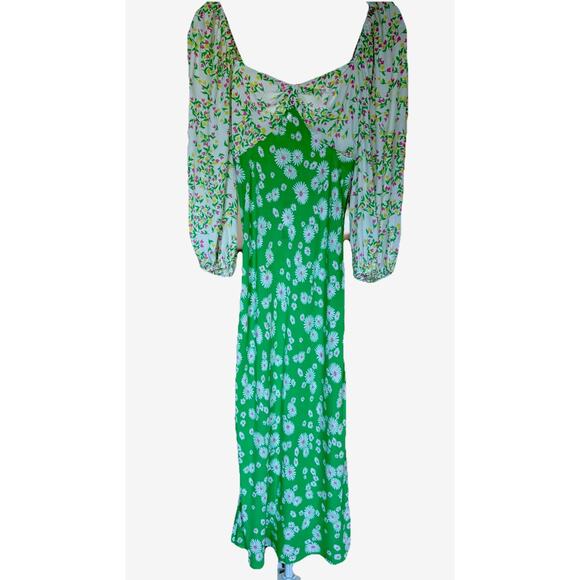 Rixo x Target Dress Women Sz 4 Daisy Smocked Milk Maid Floral Boho NWT Y2K - Picture 5 of 12